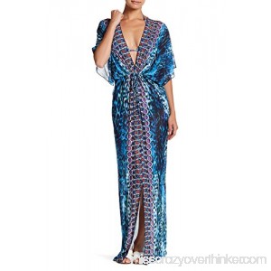 La Moda Clothing Printed Sheer Long Kaftan-Style Robe and Beachwear Cover Up | by GOGA Swimwear B07JVJ9T6X